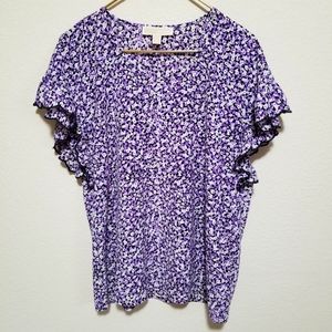 Michael Kors Flower Print Top